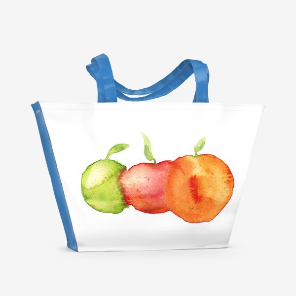 Пляжная сумка «Акварельные яблоки»