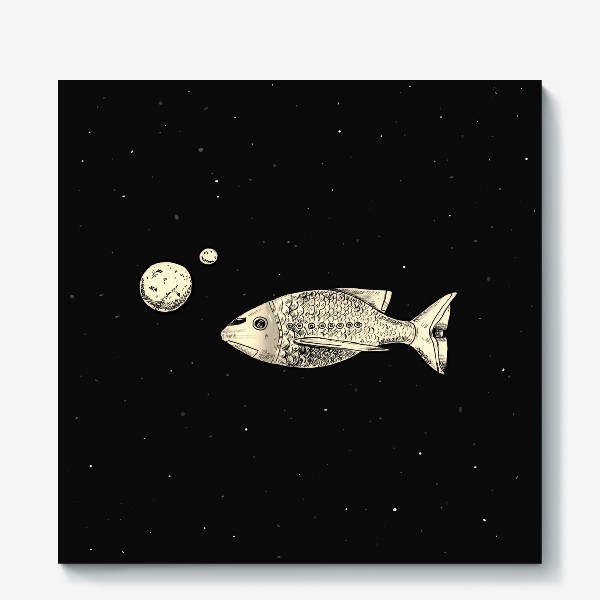Холст «Космическая рыба»
