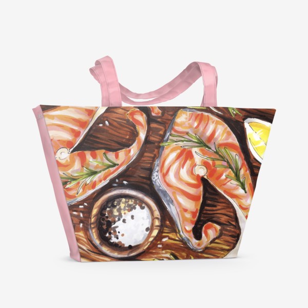 Пляжная сумка «Стейки из лосося»