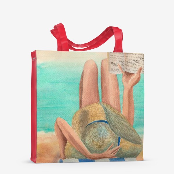Сумка-шоппер «Девушка с книгой на пляже»