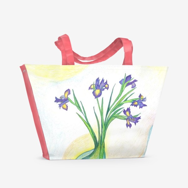 Пляжная сумка «Весенние ирисы»