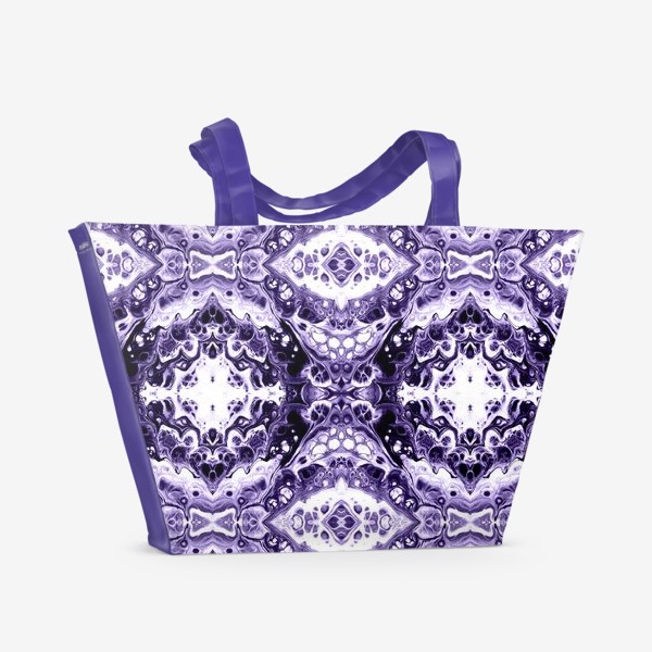 Пляжная сумка &laquo;Абстрактный фиолетовый этнический узор&raquo;