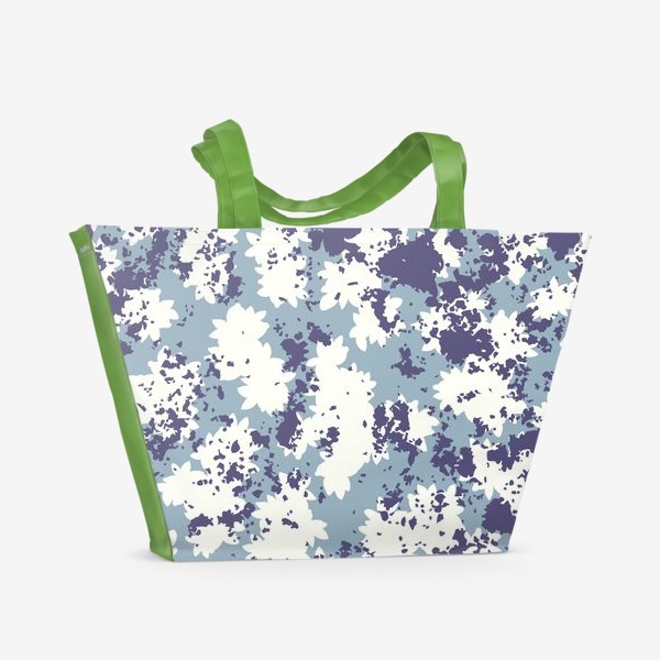 Пляжная сумка «Синий цветочный камуфляж»