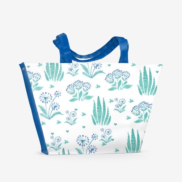 Пляжная сумка «Синие цветы»