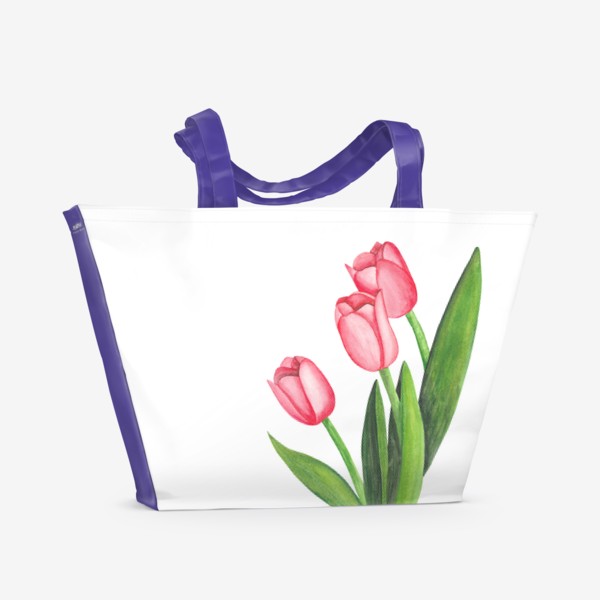 Пляжная сумка &laquo;Розовые тюльпаны&raquo;