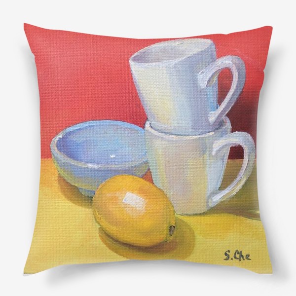 Подушка «Натюрморт с лимоном»