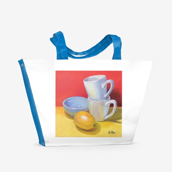 Пляжная сумка «Натюрморт с лимоном»
