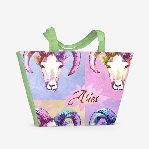 Пляжная сумка «Aries / Овен в стиле Поп-Арт»