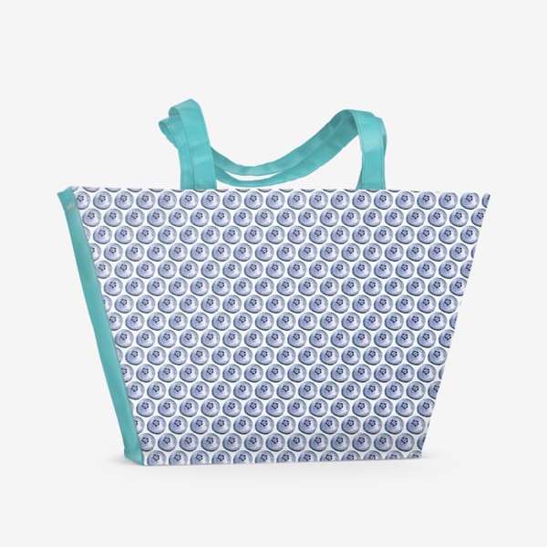 Пляжная сумка «Голубика на белом»