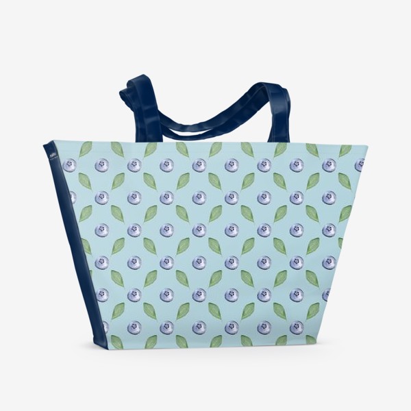 Пляжная сумка «Голубика с листьями»