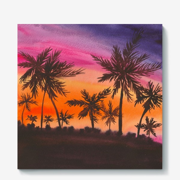Холст «Пальмы на закате»