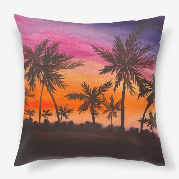 Подушка «Пальмы на закате»