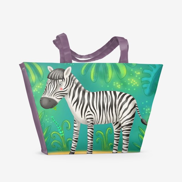 Пляжная сумка «Завтрак маленькой зебры»