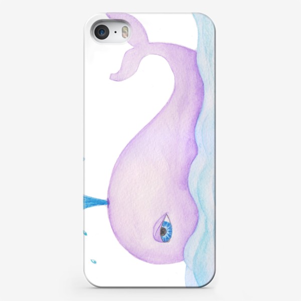 Чехол iPhone «blue whale with water fountain»