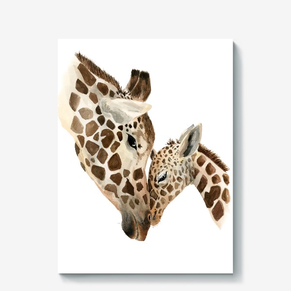 Холст &laquo;Жирафа мать и жирафенок&raquo;