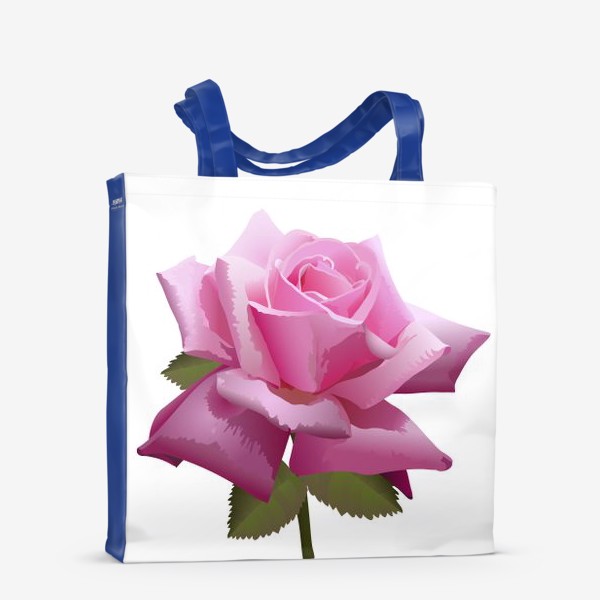 Сумка-шоппер &laquo;Розовый цветок роза на белом фоне в векторной графике&raquo;
