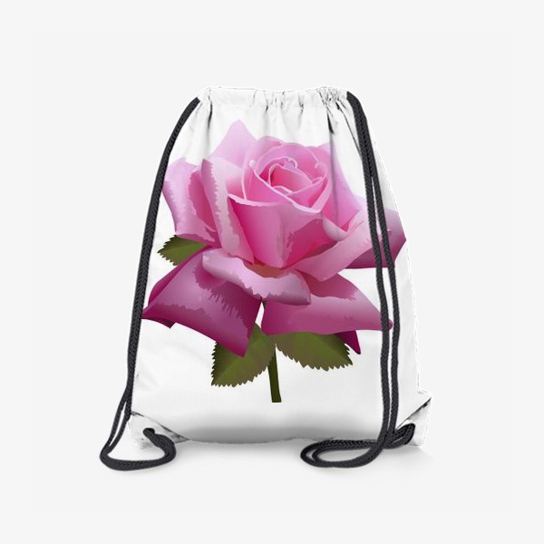 Рюкзак &laquo;Розовый цветок роза на белом фоне в векторной графике&raquo;