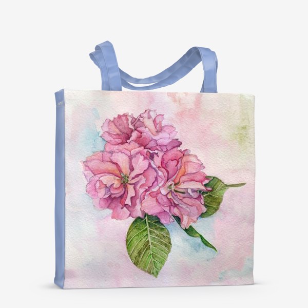 Сумка-шоппер «Акварель розовый Цветок яблони, сакура, вишня, цветы»