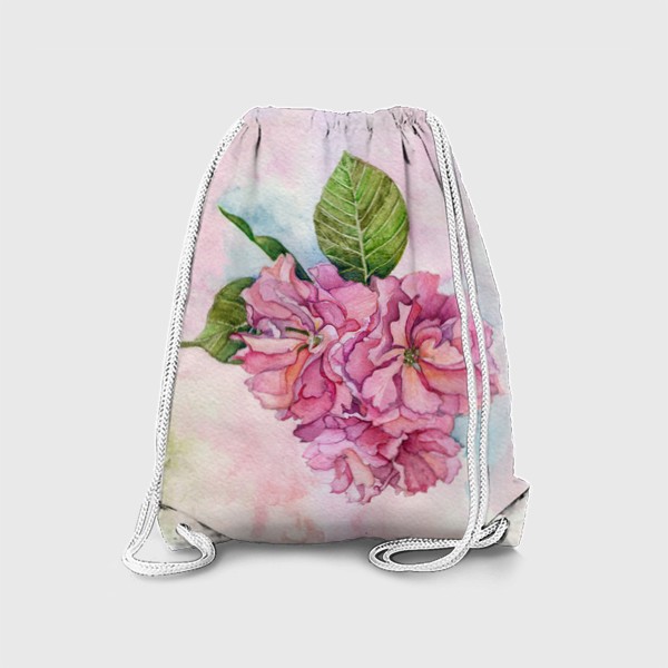 Рюкзак «Акварель розовый Цветок яблони, сакура, вишня, цветы»