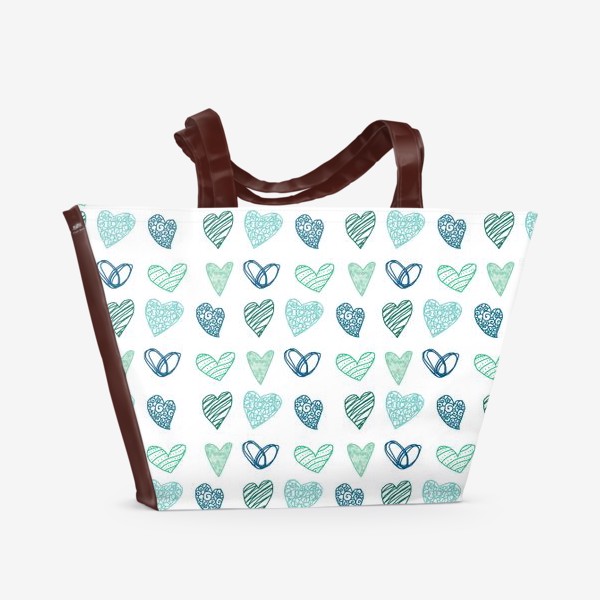 Пляжная сумка «Паттерн сердечки »