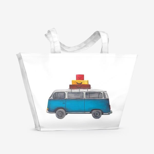Пляжная сумка «Микроавтобус на пляж»