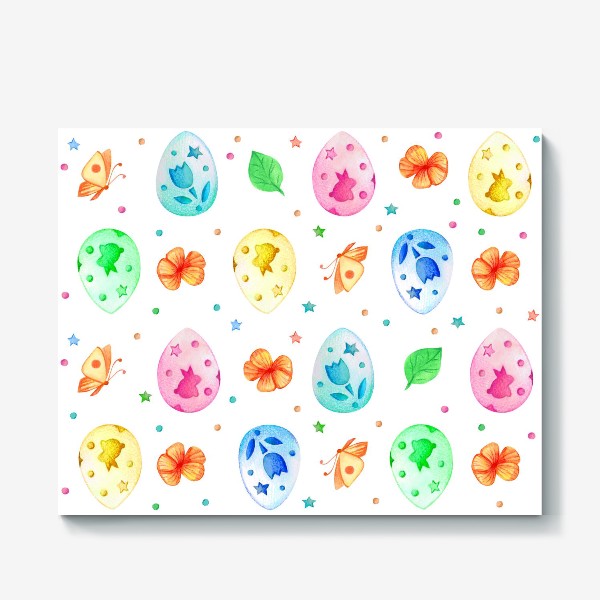 Холст «Разноцветные пасхальные яйца»