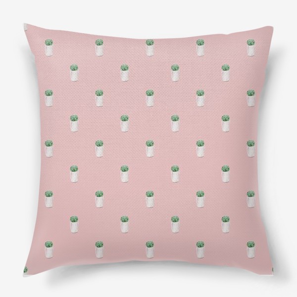 Подушка «Кактусы на персиковом»