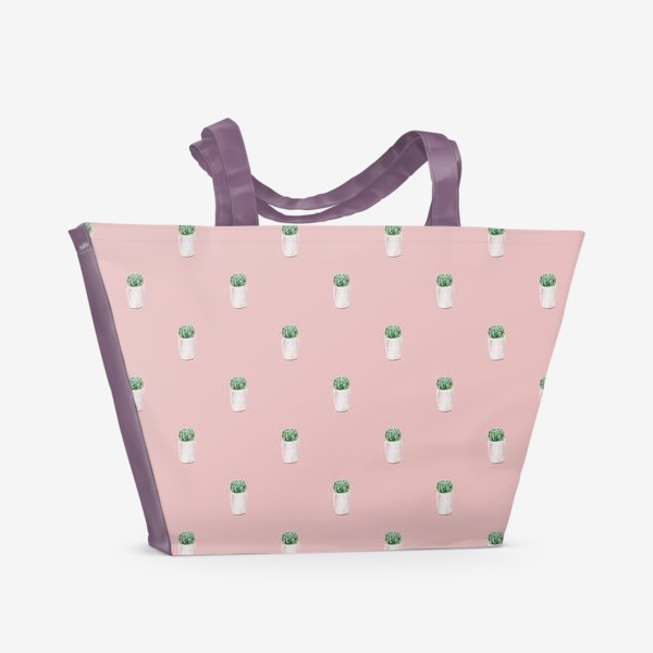 Пляжная сумка «Кактусы на персиковом»