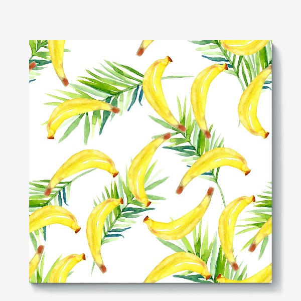 Холст «Бананы и тропические листья»