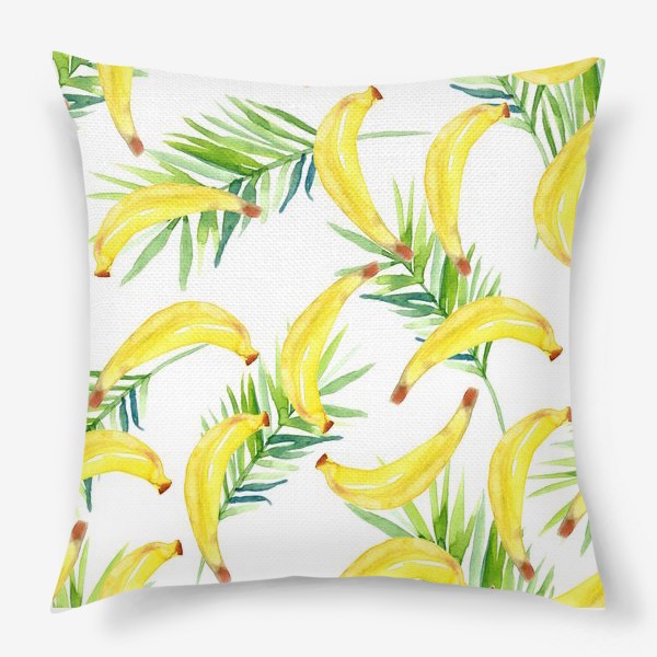 Подушка «Бананы и тропические листья»