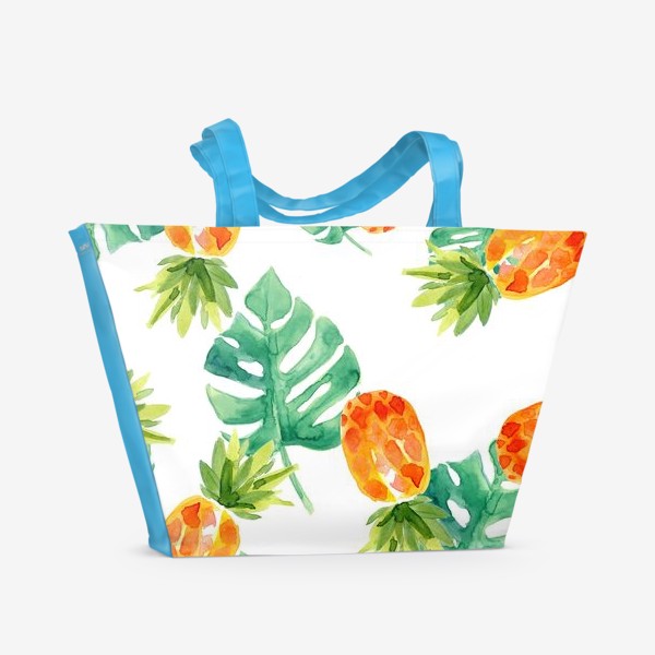 Пляжная сумка &laquo;Ананасы и тропические листья &raquo;