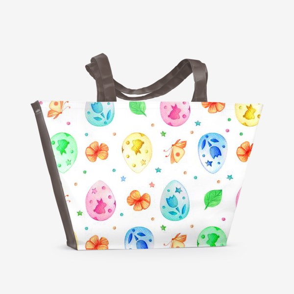 Пляжная сумка «Разноцветные пасхальные яйца»