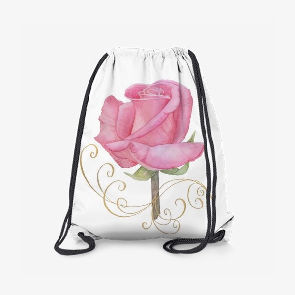 Рюкзак «Акварельный рисунок "Розовый цветок роза"»