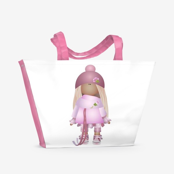 Пляжная сумка «Девочка Тильда вся в розовом»