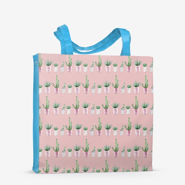 Сумка-шоппер «Кактусы на розовом»