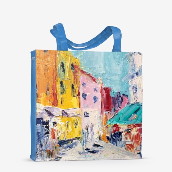 Сумка-шоппер «Городские улицы, живопись маслом»