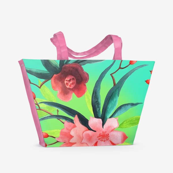 Пляжная сумка «Яркий цветочный паттерн»