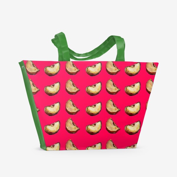 Пляжная сумка «яблоко паттерн розовый»