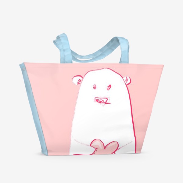 Пляжная сумка «мишка с сердцем»