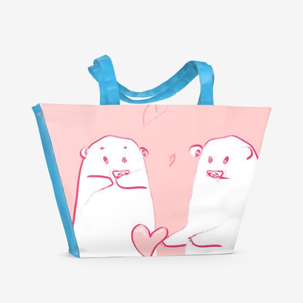 Пляжная сумка «мишка влюблен»