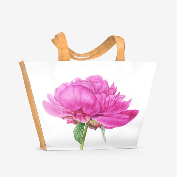Пляжная сумка «Яркий розовый пион»