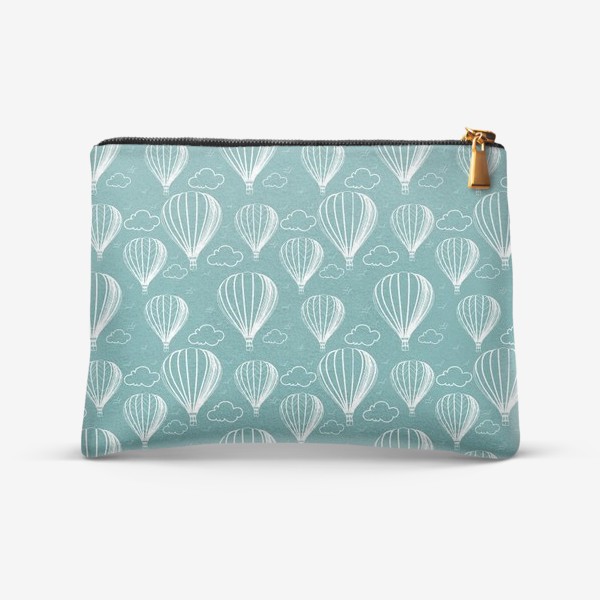 Косметичка «Air balloons blue pattern»