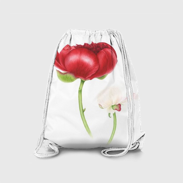 Рюкзак «Красный и белый пионы»