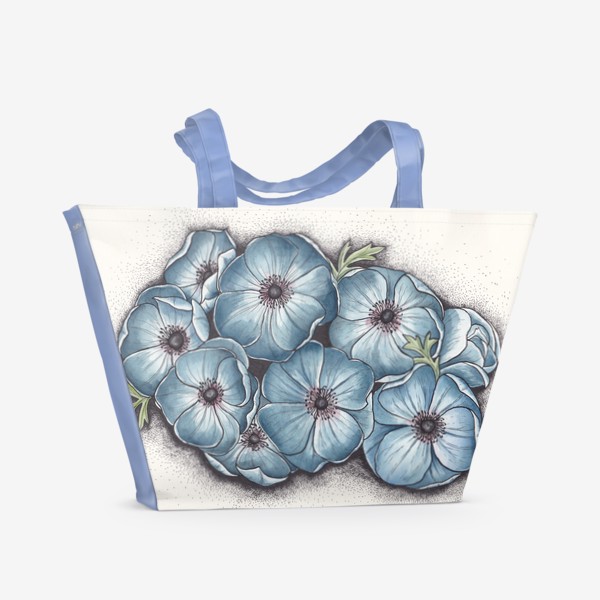 Пляжная сумка «Синие анемоны»