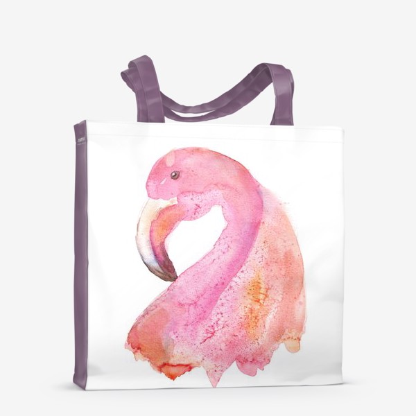 Сумка-шоппер «Акварельный фламинго»