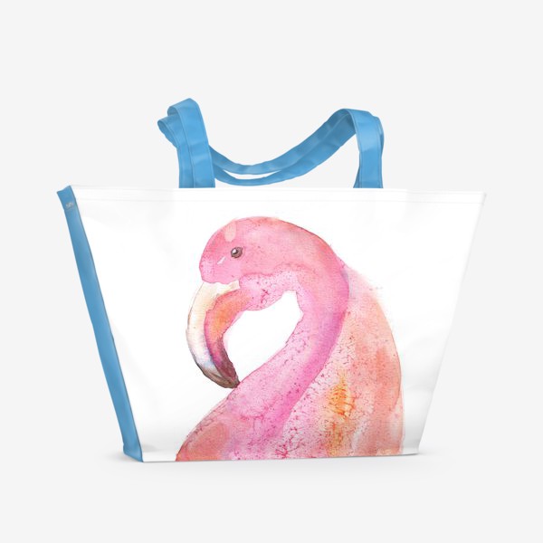 Пляжная сумка &laquo;Акварельный фламинго&raquo;