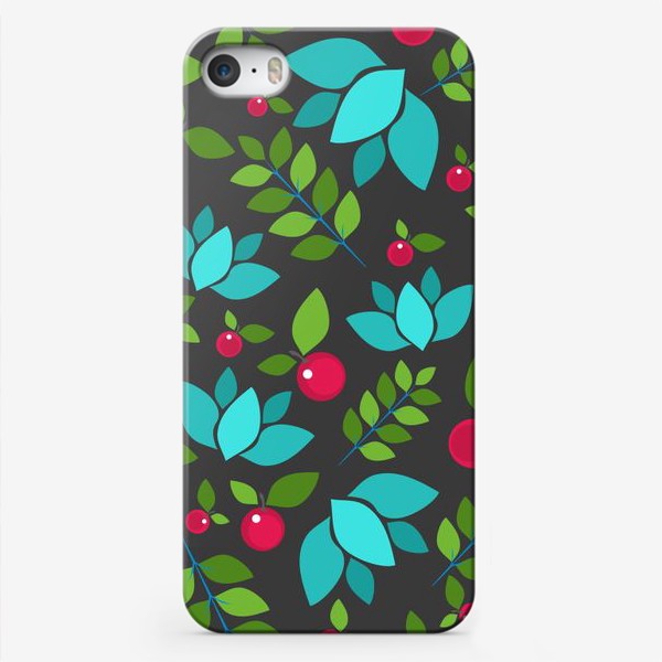 Чехол iPhone «Цветочно-ягодный узор»