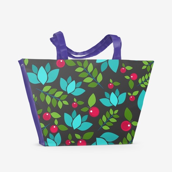 Пляжная сумка &laquo;Цветочно-ягодный узор&raquo;
