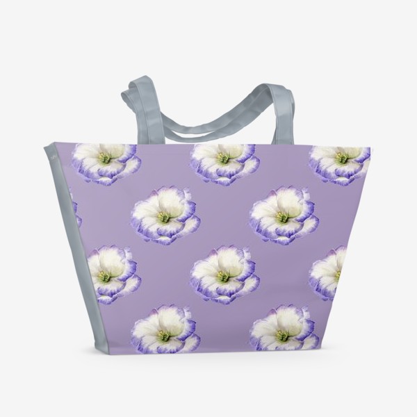 Пляжная сумка «Эустома на лиловом»