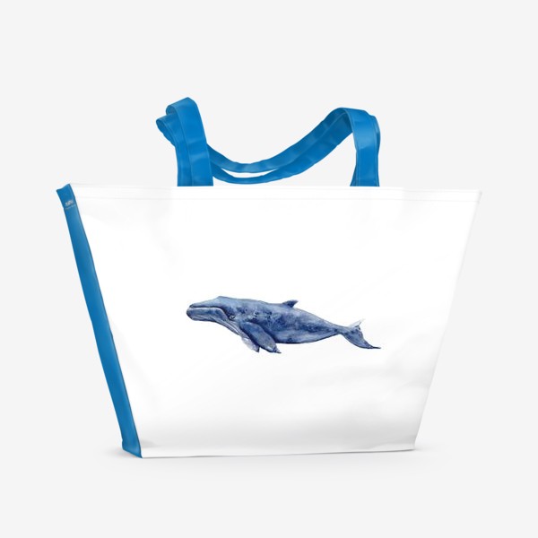 Пляжная сумка «Акварельный кит»